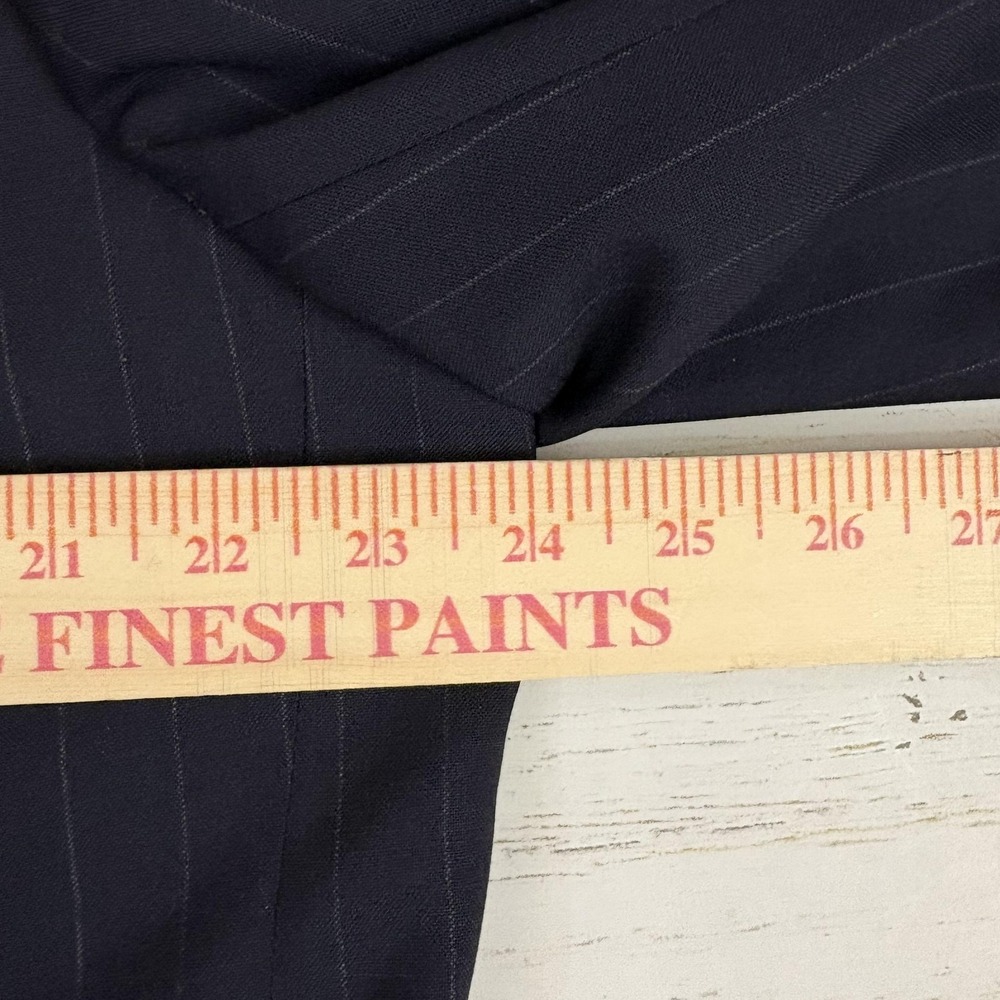 Paul Stuart Suit Mens Navy Pinstripe Wool 2 Pc Tailored In USA Lined Classic - Picture 10 of 16